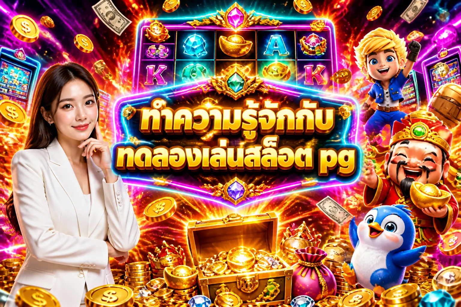 ภาพประกอบหัวข้อ ทำความรู้จักกับทดลองเล่นสล็อต pg