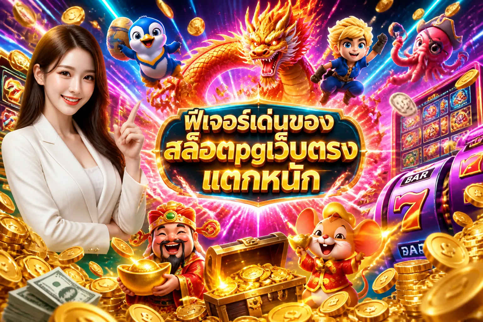 ภาพประกอบหัวข้อ ฟีเจอร์เด่นของสล็อตpgเว็บตรง แตกหนัก